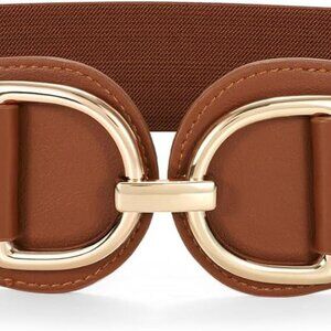 Vintage Women Stretchy Wide Belt Chunky Buckle Elastic Wide Waist Belts for Dres